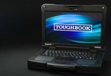 Panasonic Toughbook FZ-40 Debuts With 1200-Nit Display, Modular Rugged Design Panasonic Toughbook FZ-40 angled rugged design