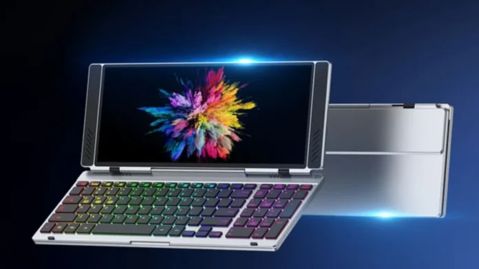 VitaLink 13-Inch 4K Touchscreen Keyboard shown open with RGB keyboard and built-in display