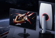 Xiaomi G Pro 27Qi 2026 Goes Global With 2,000-Nit Mini LED for €349 Front and rear view of Xiaomi G Pro 27Qi 2026 gaming monitor with futuristic spaceship wallpaper